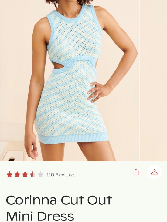 For Love And Lemons Dresses & Skirts - For Love And Lemons Corinna Cut-Out Mini Dress – Light Blue/Cream